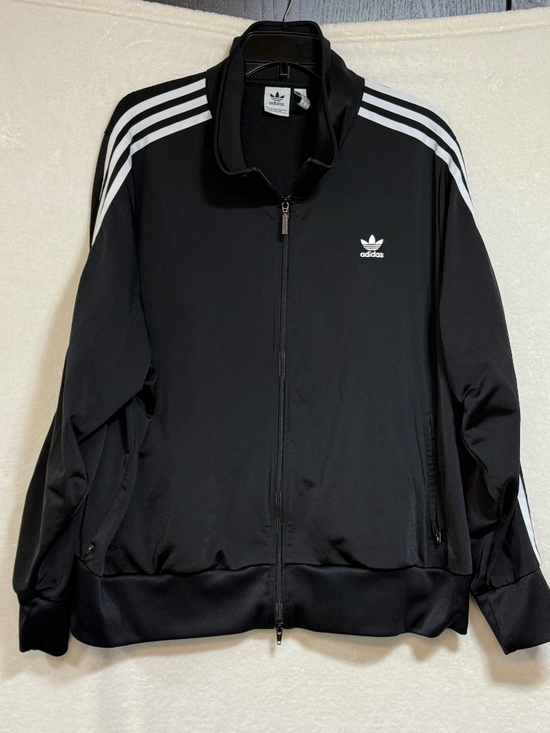 Adidas Women's 4X Track Jacket Zip - 3 Stripes Black & White Firebird - Picture 3 of 10